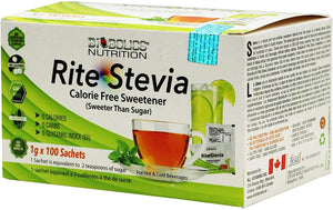 Rite Stevia Packets 100 Count 1g Sachets